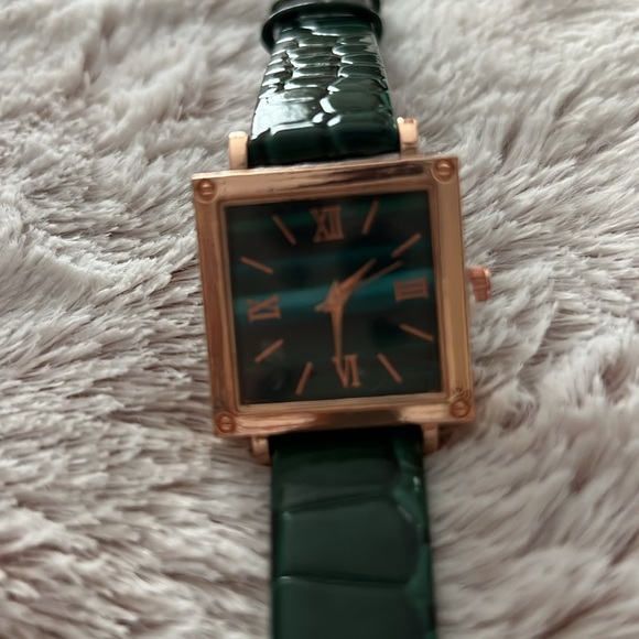 Elegant Green Vegan Croc Watch
